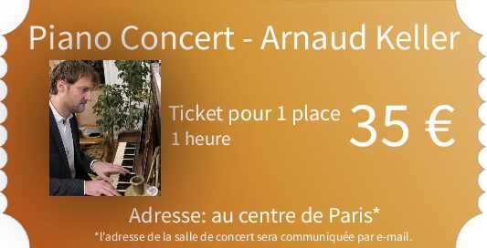 Piano concert ticket for Paris – Arnaud Keller – Saturday, September 26, 2026 at 9:00 PM
